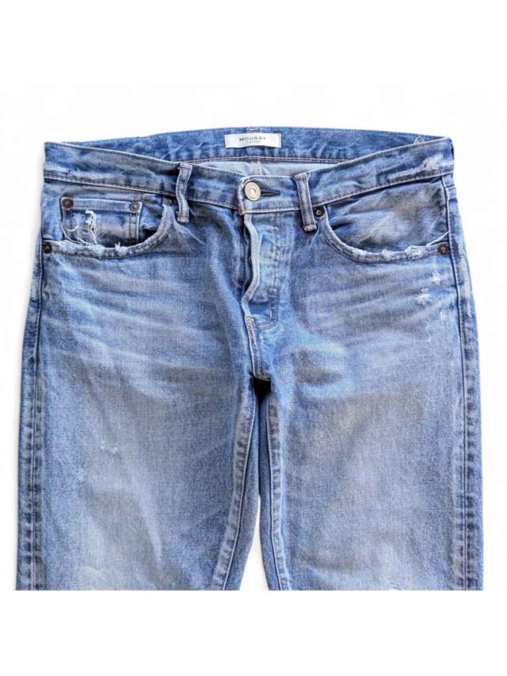 MOUSSY Vintage Keller Tapered Jeans Light Wash Denim Sz 28 - Picture 10 of 13